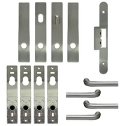FSB 1075 Satin Double Door Set for Keyed Lock