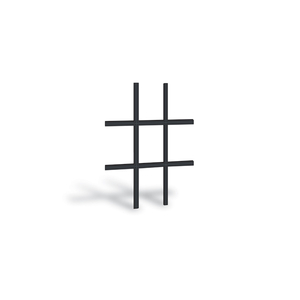 Double-Hung Black Exterior Colonial 3x3 Grille