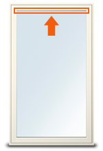 100 Series Casement with arrow showing where to find the product ID.